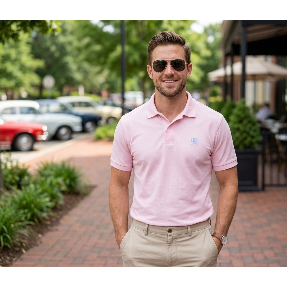 IZOD Mens Pink Silk Wash 100% Cotton Pique Polo Shirt XL Short Sleeve Crest Logo